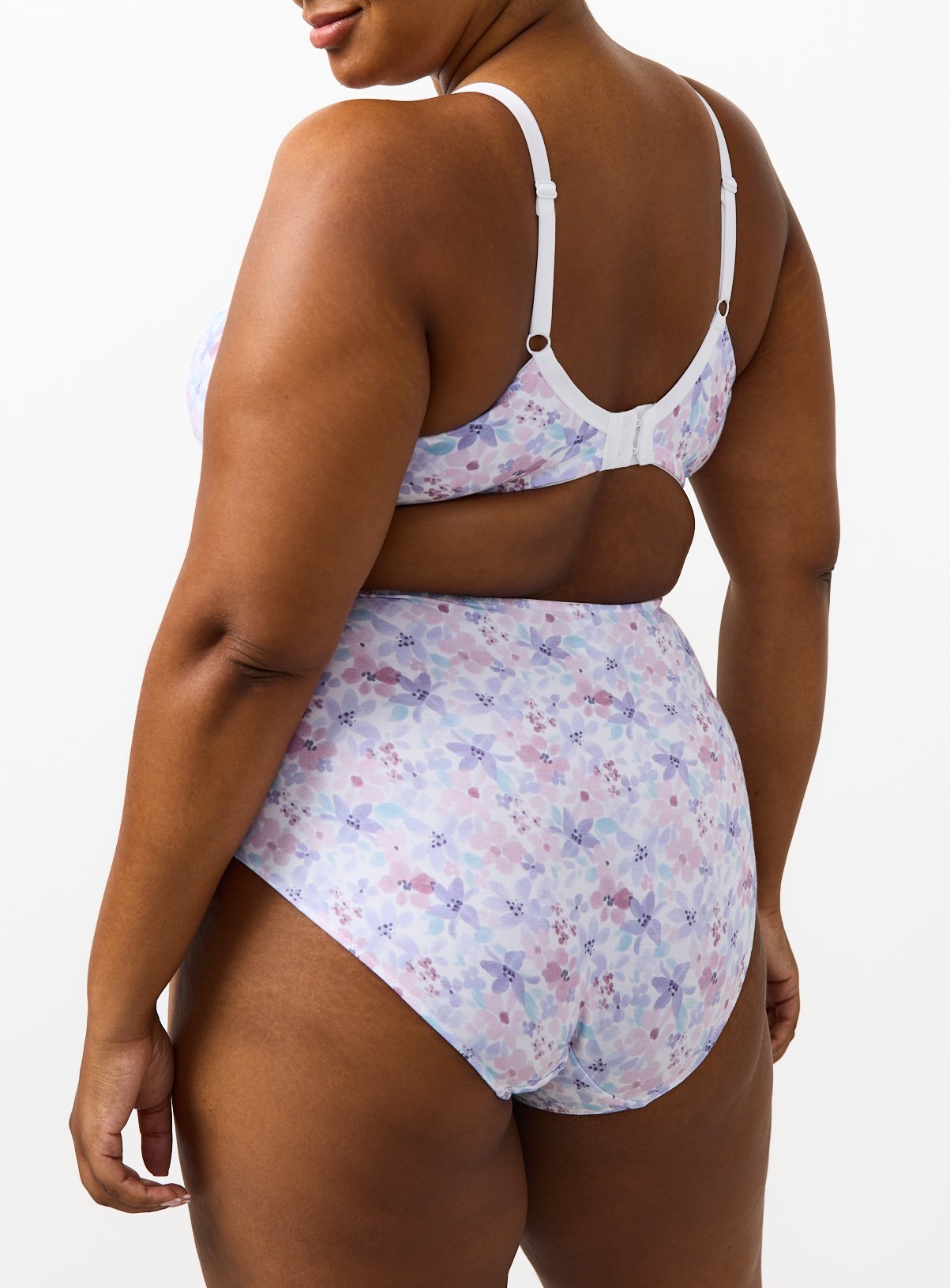 Pale Pink Floral Print Full Brief Knickers 8 - Image 5 thumbnail